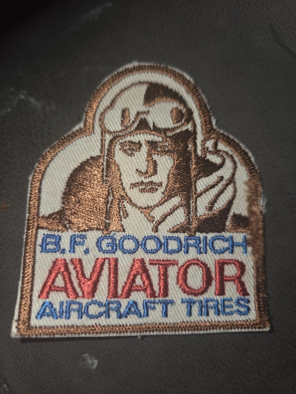 Vintage 1970s Sew On Embroidered B.F. Goodrich Aviator Aircraft Tires Patch